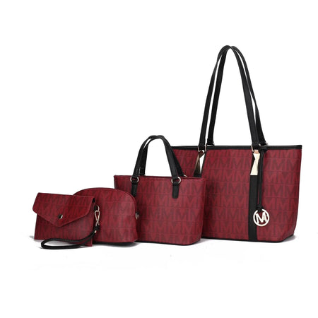 Alexy Women'S Tote Bag, Small Tote Bag, Pouch Purse & Wristlet Wallet Bag 4 Pcs Handbag Set by Mia K - Black