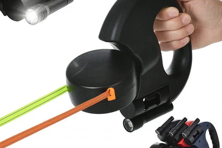 3M Retractable Dog Leash for Small Dogs Reflective Dual Pet Leash Lead 360 Swivel No Tangle Double Dog Walking Leash with Lights