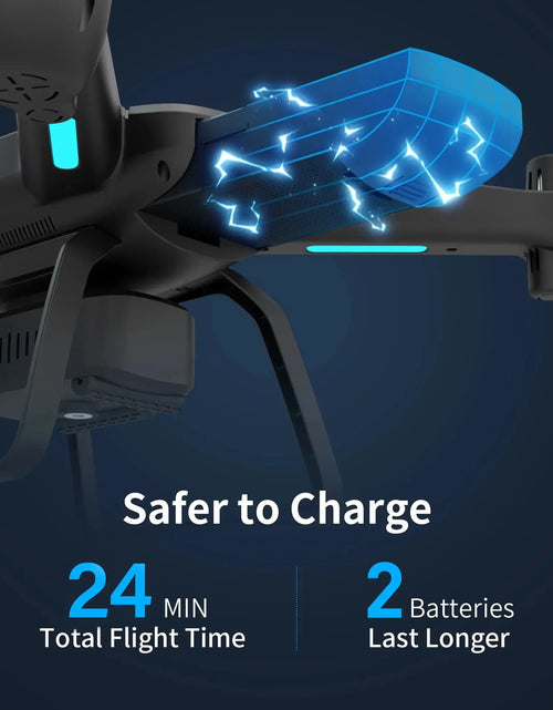 Load image into Gallery viewer, JY03 Drone with 1080P HD Camera for Adults and Kids, FPV RC Quadcopter with LED Lights and Optical Flow Sensor, 2 Batteries, Black
