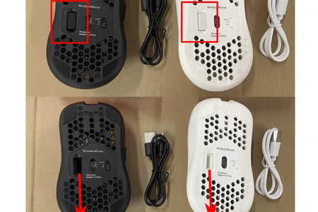 2.4G Wireless Mouse with RGB Backlit 6-Button 3-Speed DPI Type C Rechargeable Ergonomic Honeycomb Design Gaming Mouse