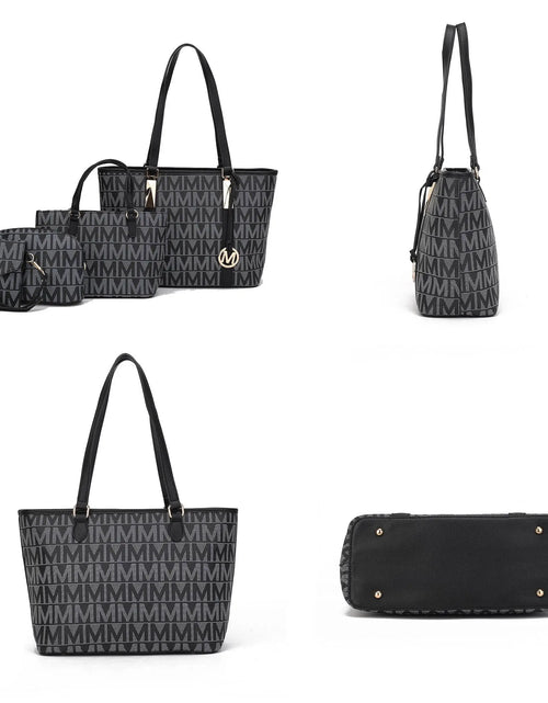 Load image into Gallery viewer, Alexy Women'S Tote Bag, Small Tote Bag, Pouch Purse &amp; Wristlet Wallet Bag 4 Pcs Handbag Set by Mia K - Black
