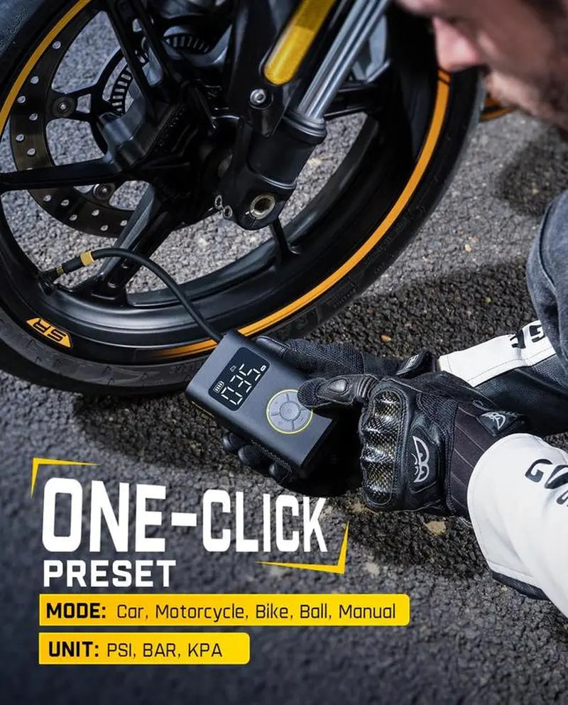Portable Tire Inflator: Smart ON/OFF Hose Design