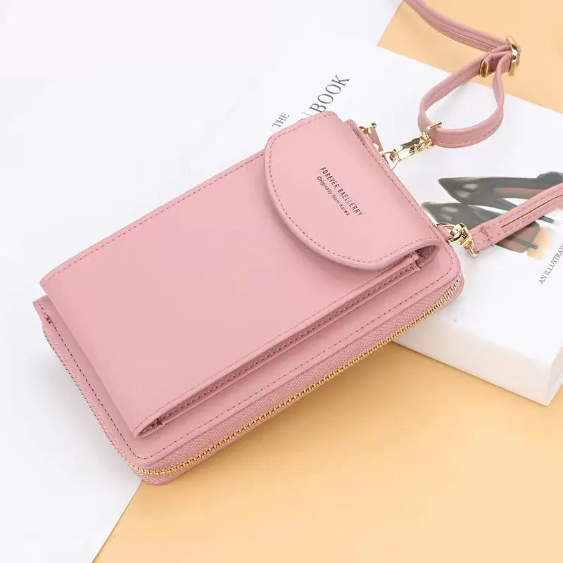 Elegance On-the-Go – Luxe PU Leather Crossbody Shoulder Bag with Phone & Card Organizer