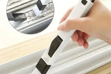 CleanSweep Polished Window Track & Keyboard Brush – Nook & Cranny Dust Shovel for Effortless Cleaning