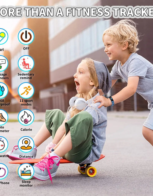 Load image into Gallery viewer, Kids Watch Fitness Tracker, Fitness Watches for Kids, Activity Tracker with Pedometers, Stopwatch, IP68 Waterproof, 11 Sport Modes Smart Watch for Kids Age 6-16 Years Old
