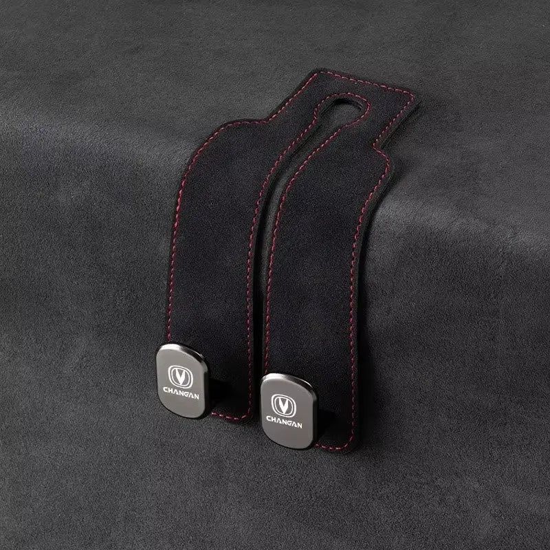 Luxury Suede Double Hook Organizer – Premium Rear Seat Backrest Hook for Changan CS Series & Eado