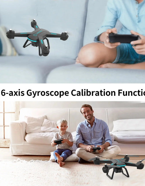 Load image into Gallery viewer, JY03 Drone with 1080P HD Camera for Adults and Kids, FPV RC Quadcopter with LED Lights and Optical Flow Sensor, 2 Batteries, Black
