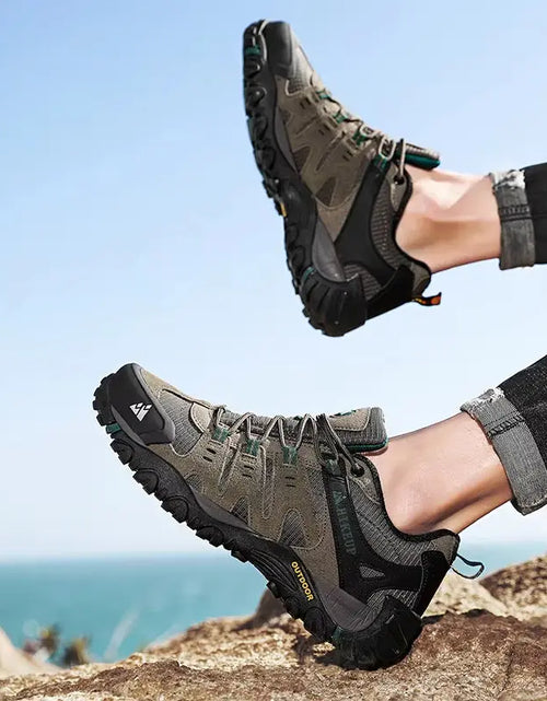 Load image into Gallery viewer, Men'S Hiking Shoes Suede Leather Outdoor Shoes Wear-Resistant Men Trekking Walking Hunting Tactical Sneakers
