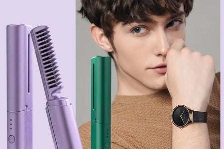 GlamWave Pro – Portable Wireless Heated Hair Straightener & Curler Brush