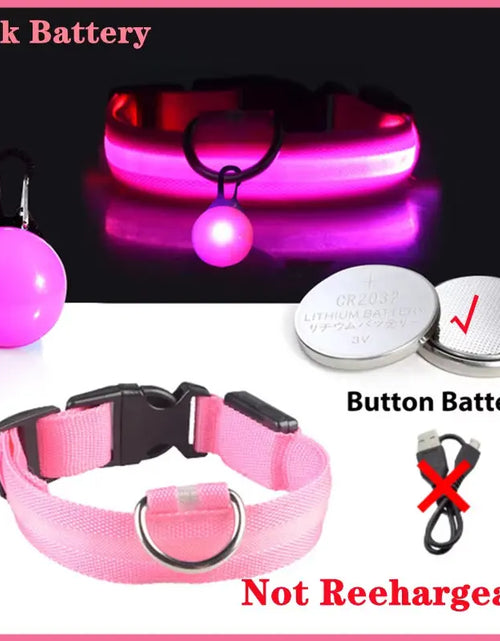 Load image into Gallery viewer, Usb Charging Glowing Dog Collar with Pendant Detachable Luxury Led Light Bright for Small Dogs Cat Night Safety Collar Wholesale
