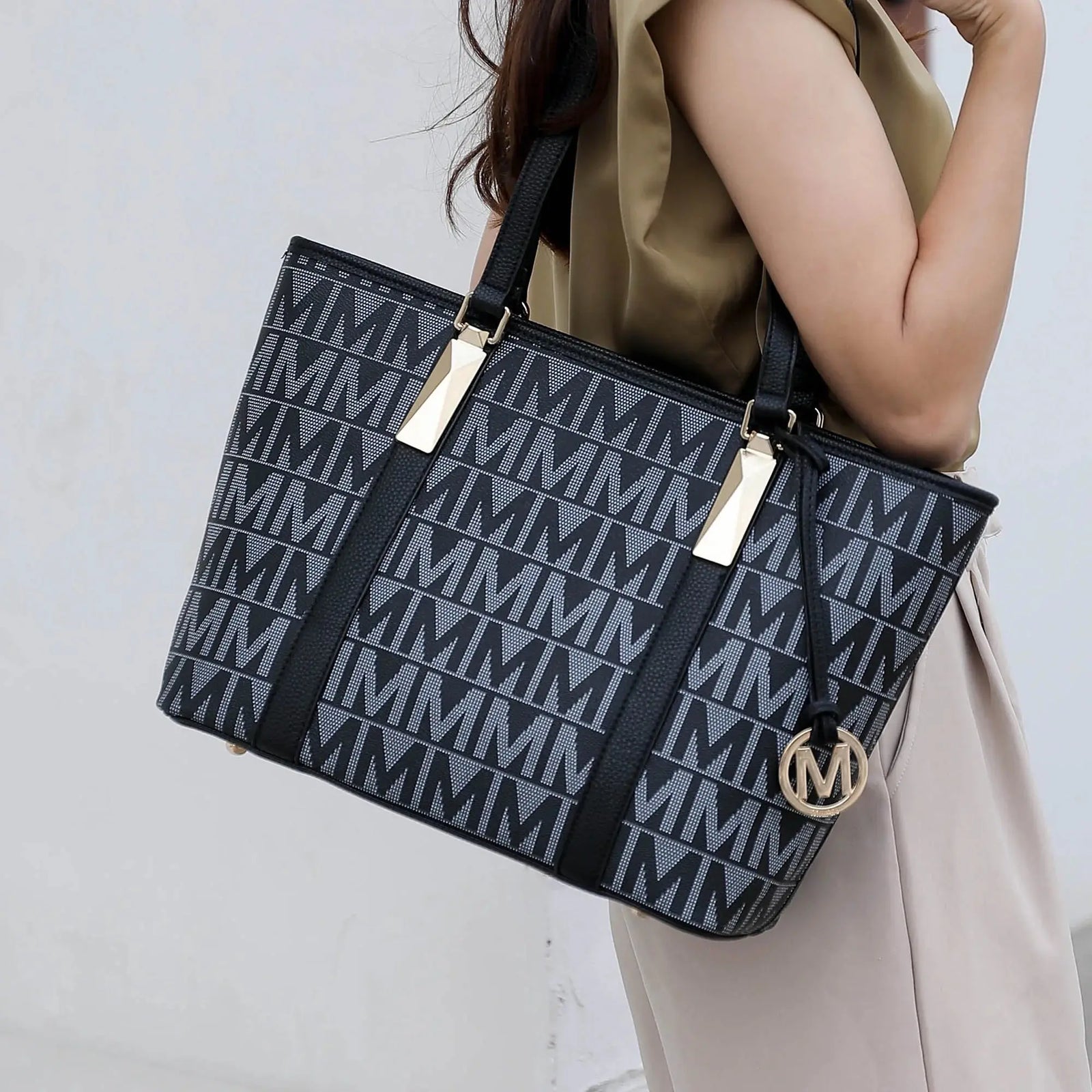 Alexy Women'S Tote Bag, Small Tote Bag, Pouch Purse & Wristlet Wallet Bag 4 Pcs Handbag Set by Mia K - Black