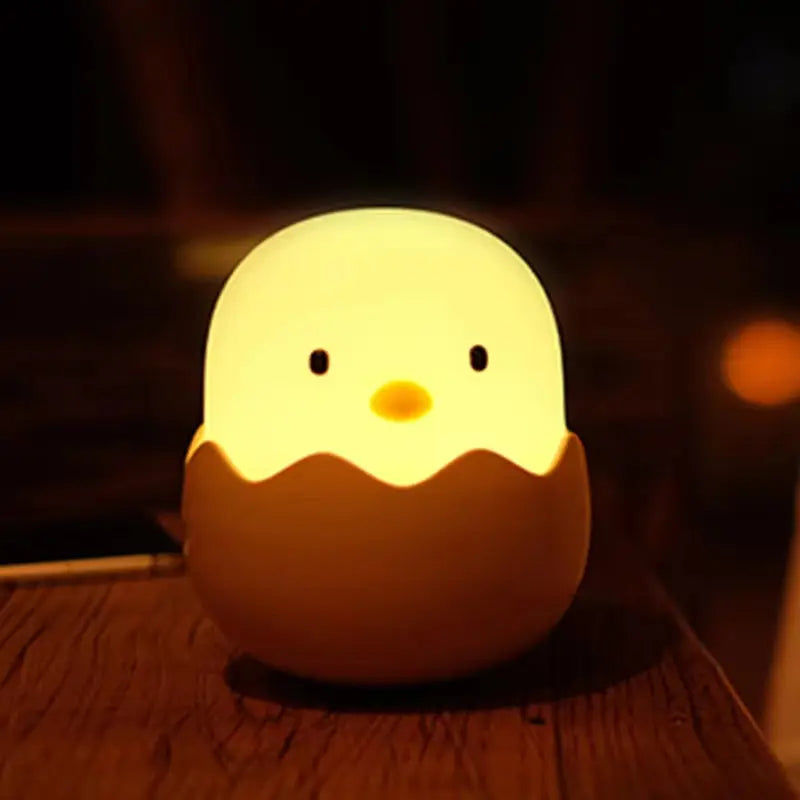 Eggshell Chicken Night Light Cartoon LED Light Bedroom Children Touch Adjustable Light Rechargeable Warm Light Atmosphere Light