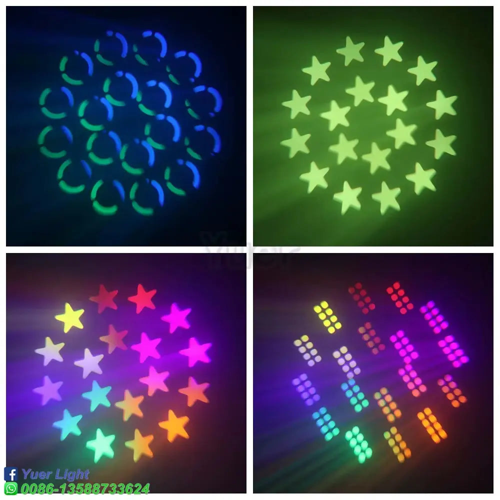 2Pcs Stage Light Moving Head Light 200W 12 Gobos 8 Colors Spotlight DMX 512 with Sound Activated for Wedding DJ Party Lighting