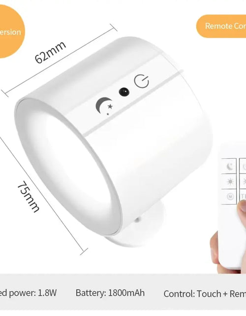 Load image into Gallery viewer, GlowFlex Touch Wall Lamp – Dual Head LED Light with Remote, 360° Rotation &amp; USB Rechargeable Design
