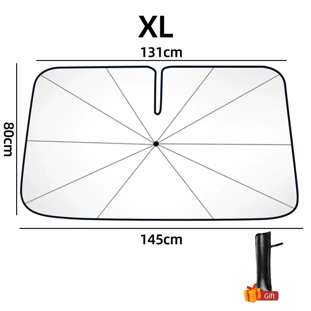 SunShield 360 – Rotatable Umbrella-Style Car Windshield Sunshade with UV & Heat Protection
