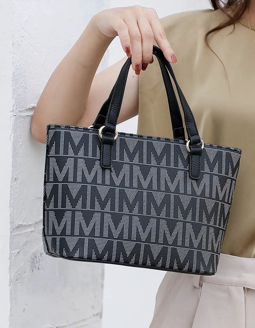 Load image into Gallery viewer, by Mia K. Marimar Women'S Tote Bag with Pouch and Wristlet, Signature 4 Piece Set - Navy Blue
