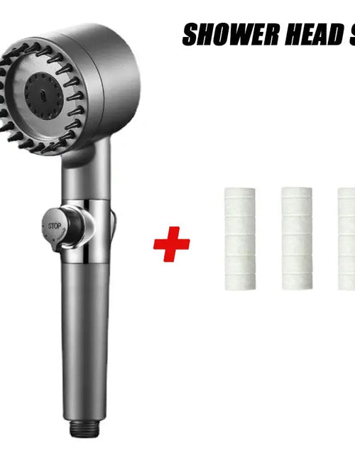 Load image into Gallery viewer, PureFlow High-Pressure Shower Head – 3-Mode Adjustable Spray with Massage Brush Filter for Ultimate Bathroom Relaxation
