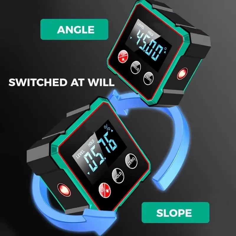 AngleMaster 360° Digital Protractor – Magnetic Laser Angle Finder with LCD Display & Inclinometer