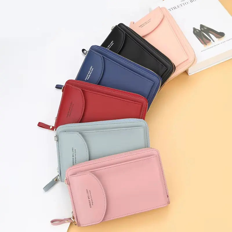 Elegance On-the-Go – Luxe PU Leather Crossbody Shoulder Bag with Phone & Card Organizer