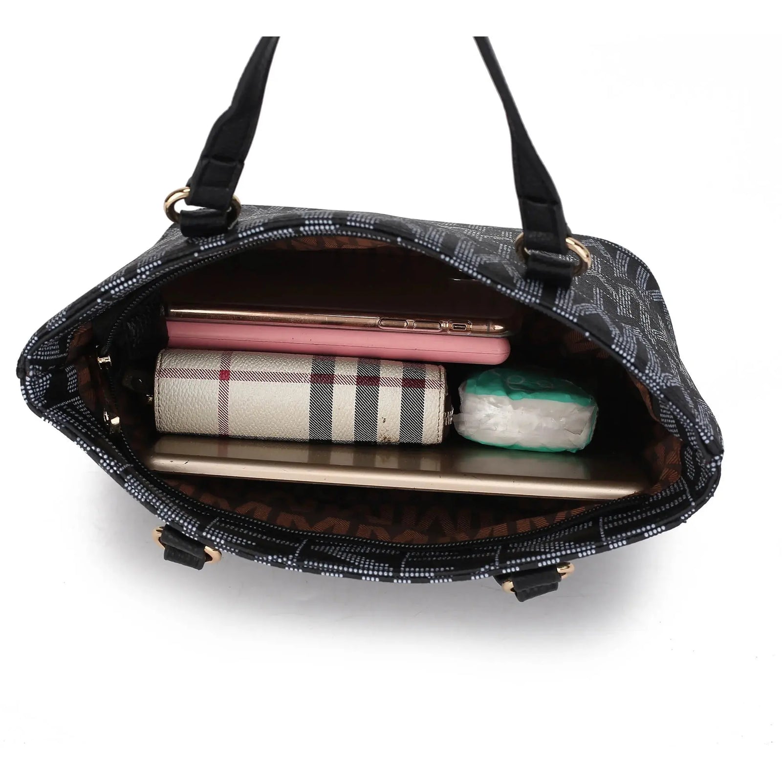 Alexy Women'S Tote Bag, Small Tote Bag, Pouch Purse & Wristlet Wallet Bag 4 Pcs Handbag Set by Mia K - Black