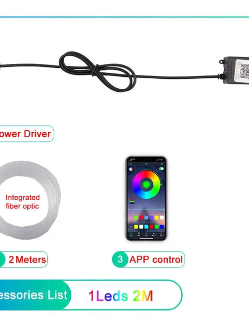 Load image into Gallery viewer, LED Car Interior Ambient Strip Lights RGB Fiber Optic Atmosphere Neon Lighting Kit W/ APP Remote Control Auto Decorative Lamps
