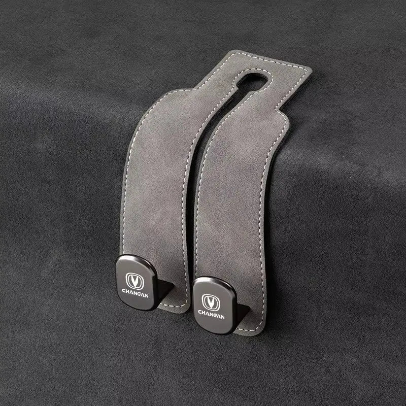 Luxury Suede Double Hook Organizer – Premium Rear Seat Backrest Hook for Changan CS Series & Eado