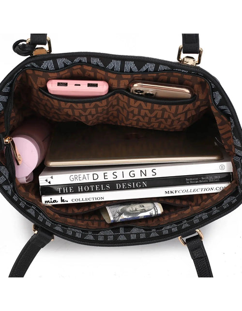 Load image into Gallery viewer, Alexy Women'S Tote Bag, Small Tote Bag, Pouch Purse &amp; Wristlet Wallet Bag 4 Pcs Handbag Set by Mia K - Black
