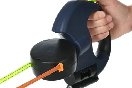 3M Retractable Dog Leash for Small Dogs Reflective Dual Pet Leash Lead 360 Swivel No Tangle Double Dog Walking Leash with Lights