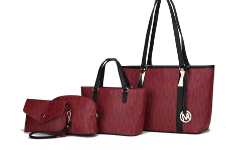 Alexy Women'S Tote Bag, Small Tote Bag, Pouch Purse & Wristlet Wallet Bag 4 Pcs Handbag Set by Mia K - Black