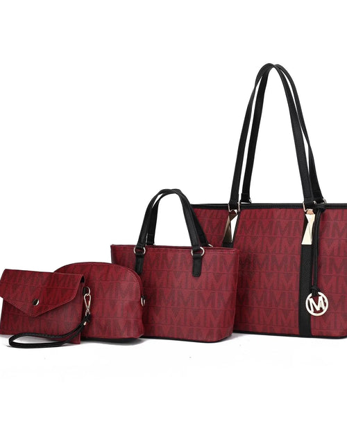 Load image into Gallery viewer, Alexy Women'S Tote Bag, Small Tote Bag, Pouch Purse &amp; Wristlet Wallet Bag 4 Pcs Handbag Set by Mia K - Black
