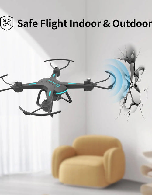 Load image into Gallery viewer, JY03 Drone with 1080P HD Camera for Adults and Kids, FPV RC Quadcopter with LED Lights and Optical Flow Sensor, 2 Batteries, Black
