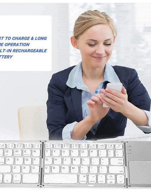 Load image into Gallery viewer, Portable Wireless Keyboard with Touchpad, Gray
